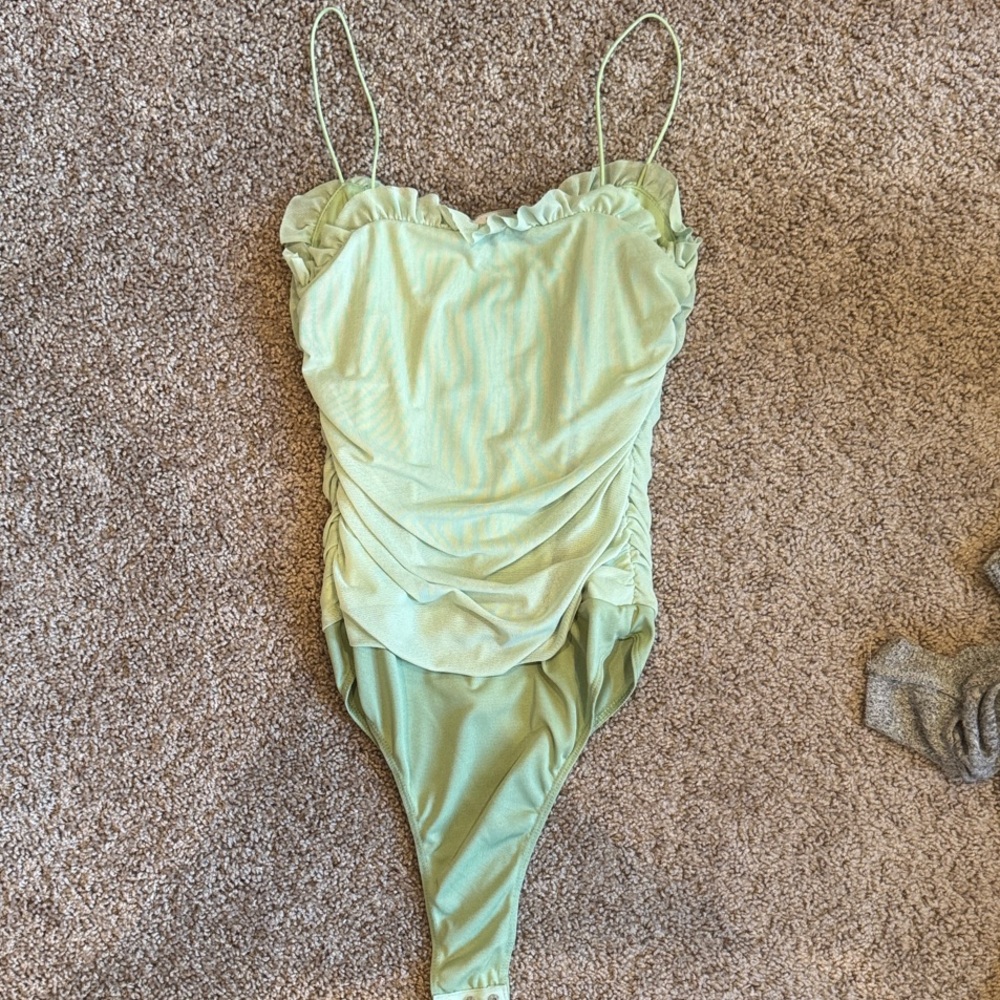 Green Ruched One Piece - Picture 3 of 3